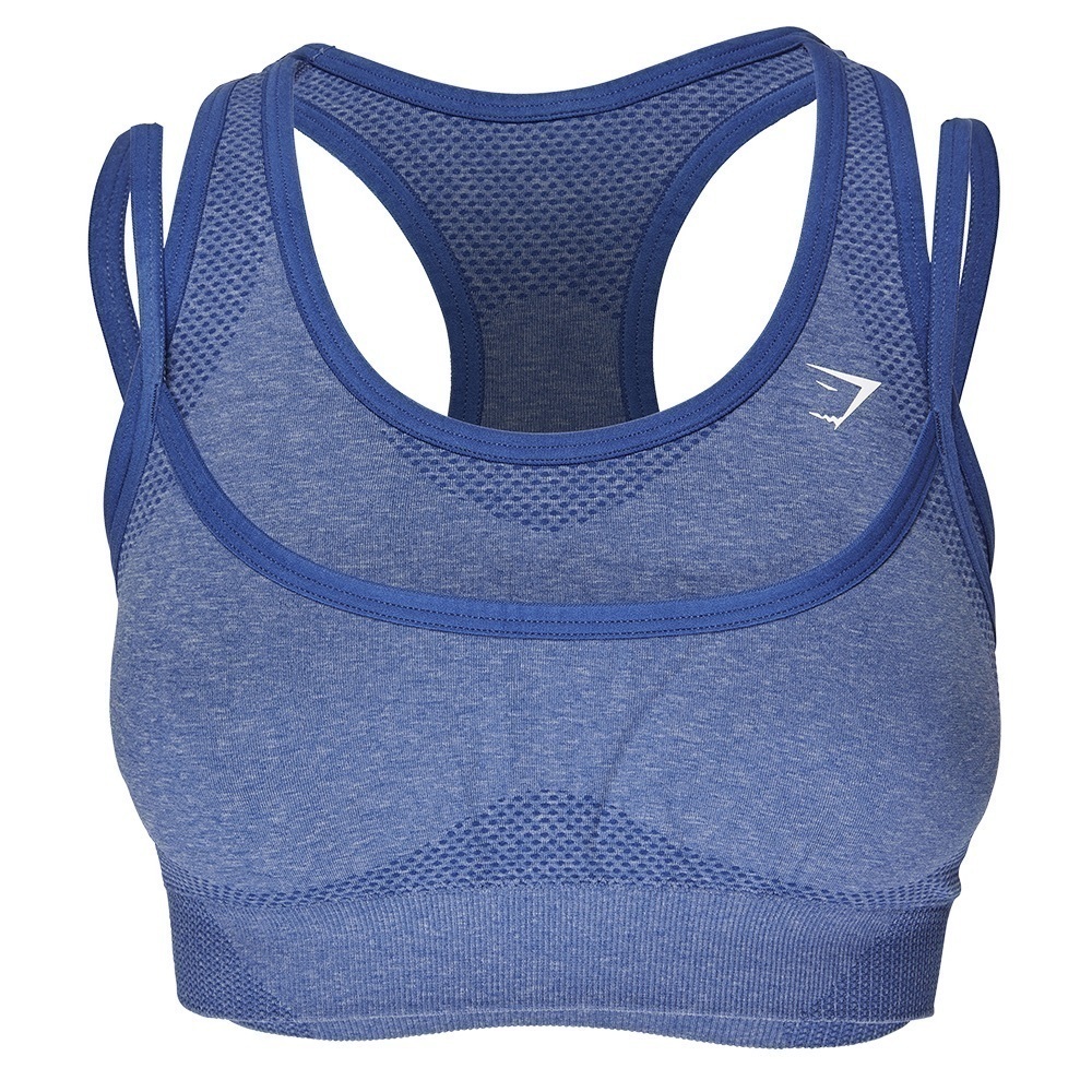 Gymshark Double Blue‎ Lined Sports Bra Size Small